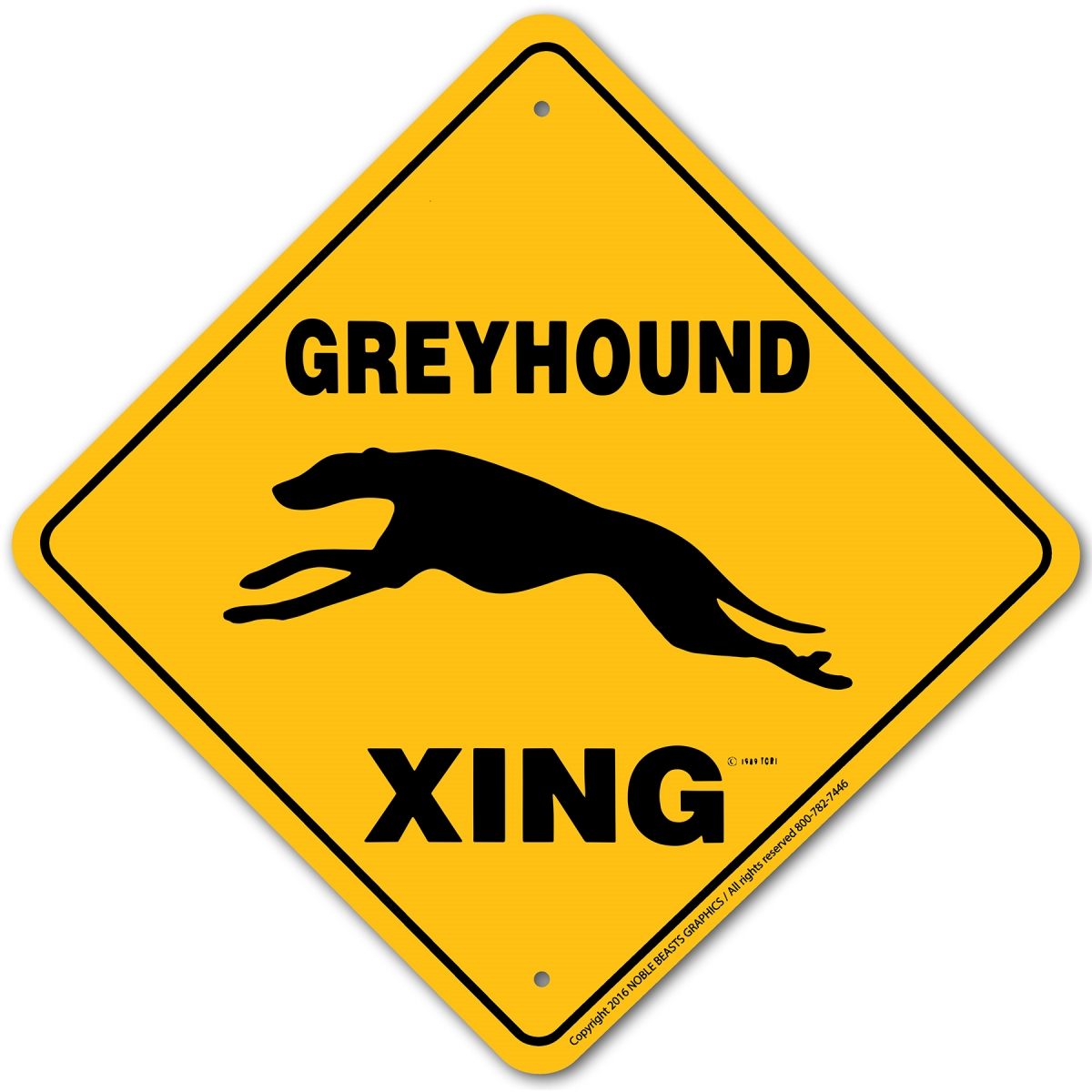 20562 Greyhound Xing Sign Aluminum 12 in X 12 in 2