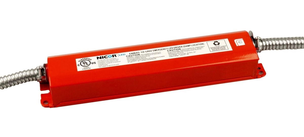 Picture of Nicor Lighting EMB45-10-UNV 4.5W Universal LED Emergency Battery Backup Driver, Red