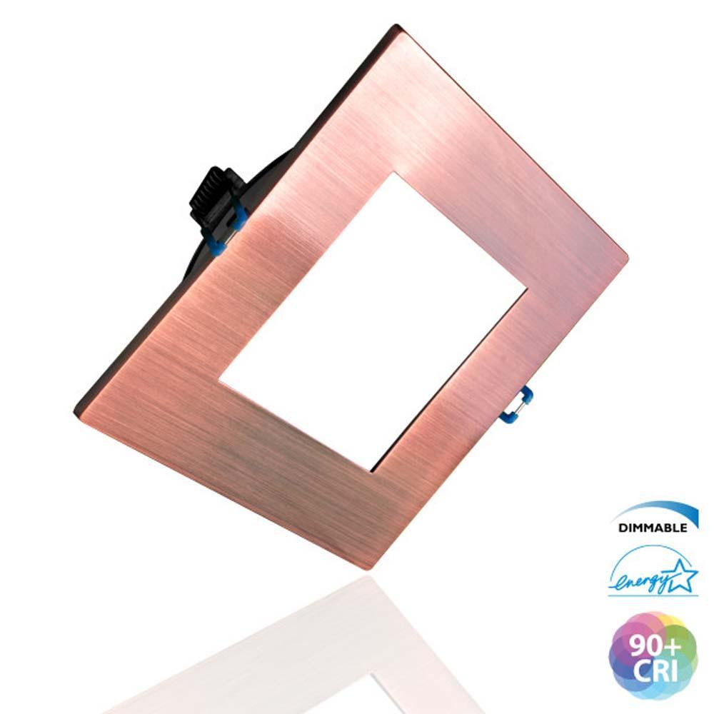 Picture of Nicor Lighting DLE621202KSQAC 6 in. DLE6 Series Square Aged Copper Flat Panel LED Downlight - 2700K
