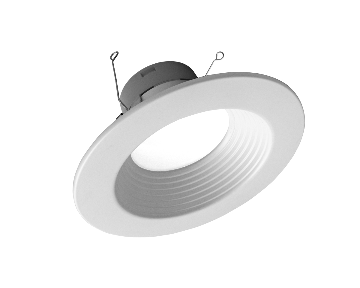 Picture of NICOR Lighting DLR56612120SWHBF DLR56(v6) 5/6-inch White 1200 Lumen Selectable Recessed LED Downlight with Baffle