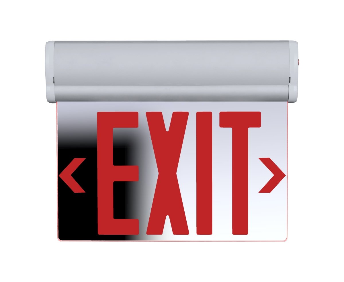 Picture of NICOR Lighting EXL220UNVMRR2 EXL220 Edge-Lit LED Emergency Exit Sign, Mirrored with Green Lettering