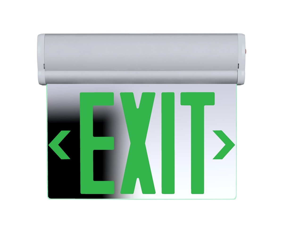 Picture of NICOR Lighting EXL220UNVMRG2 EXL220 Edge-Lit LED Emergency Exit Sign, Mirrored with Red Lettering