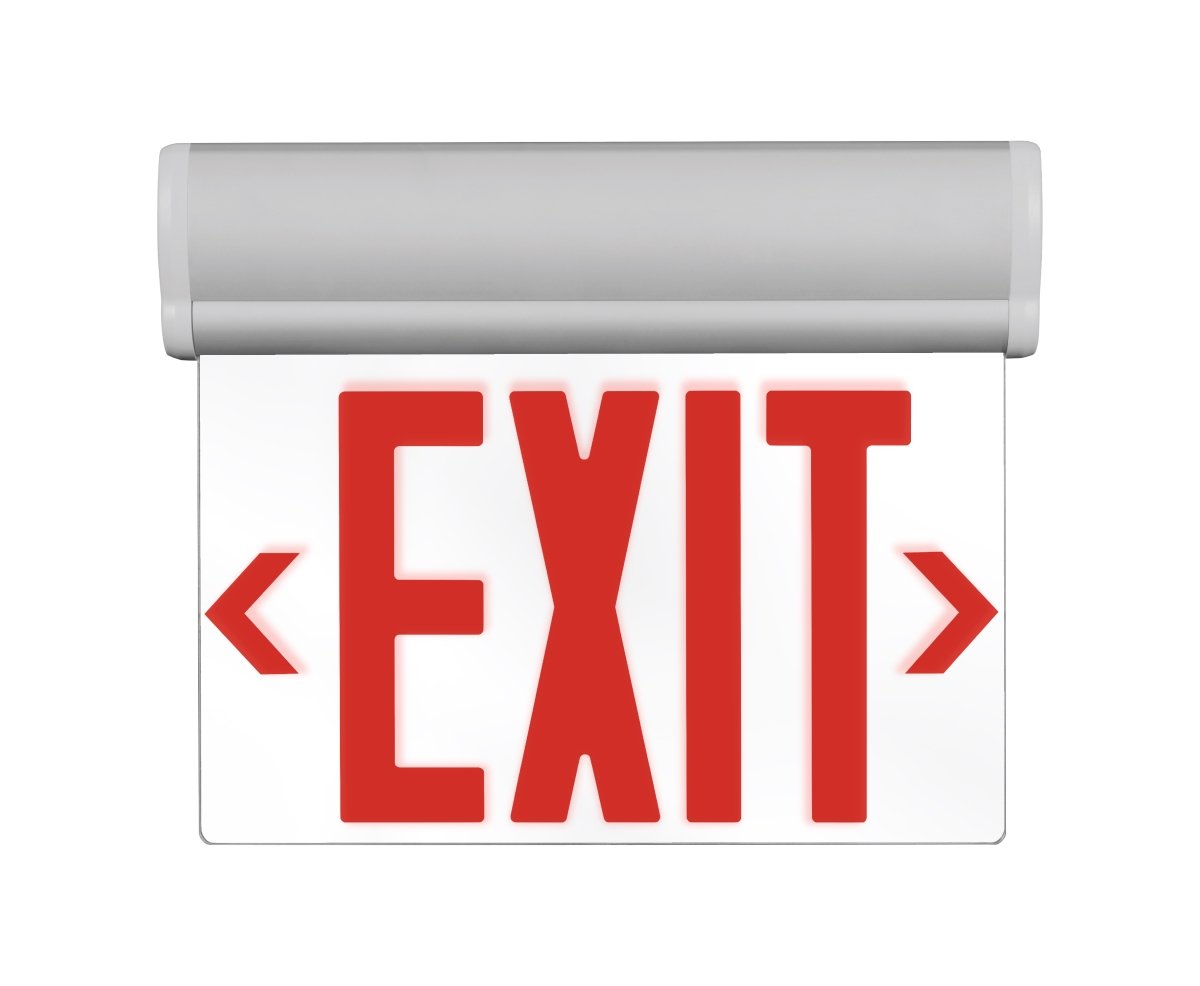 Picture of NICOR Lighting EXL220UNVCLR1 EXL220 Edge-Lit LED Emergency Exit Sign, Clear with Red Lettering