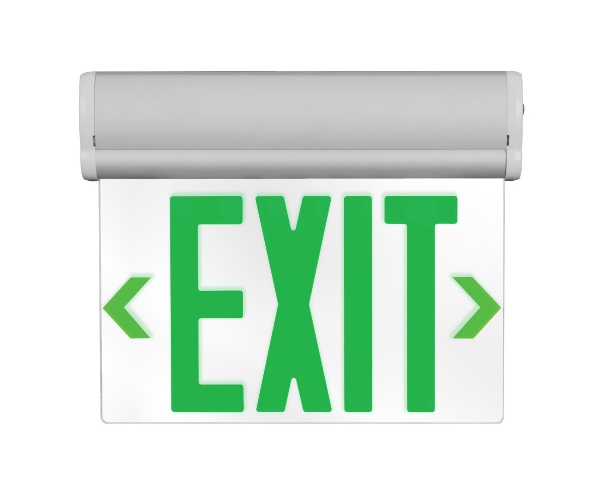 Picture of NICOR Lighting EXL220UNVCLG1 EXL220 Edge-Lit LED Emergency Exit Sign, Clear with Green Lettering