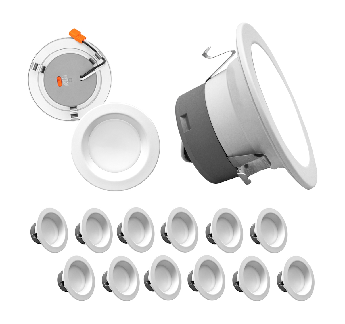 Picture of NICOR Lighting DLR4607120SWH-12PK DLR4(v6) 4-inch White Selectable Recessed LED Downlight (12 Pack)