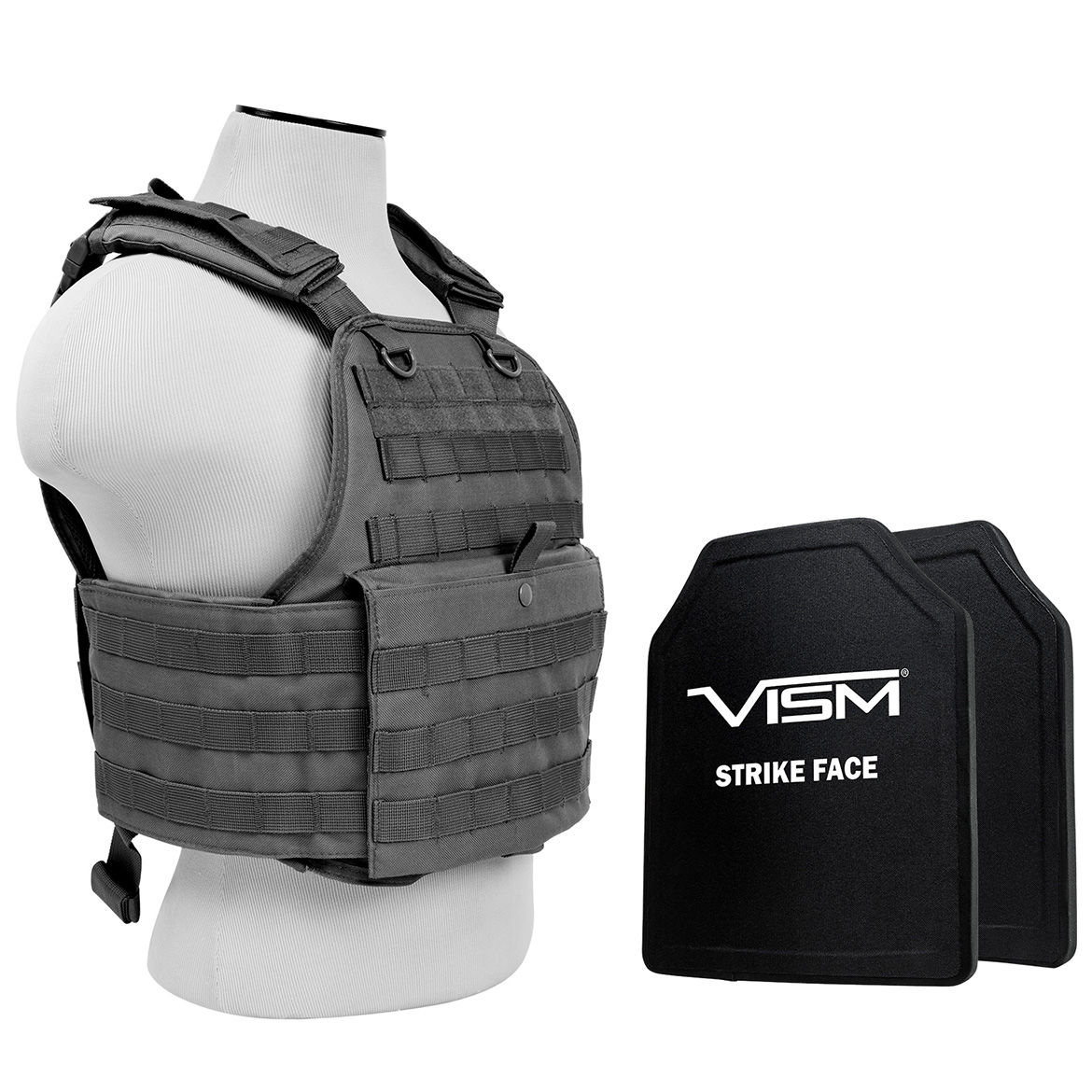 Picture of Ncstar BPCVPCV2924U-A Hard Ballistic Panel and Plate Carrier Combo&#44; Urban Gray