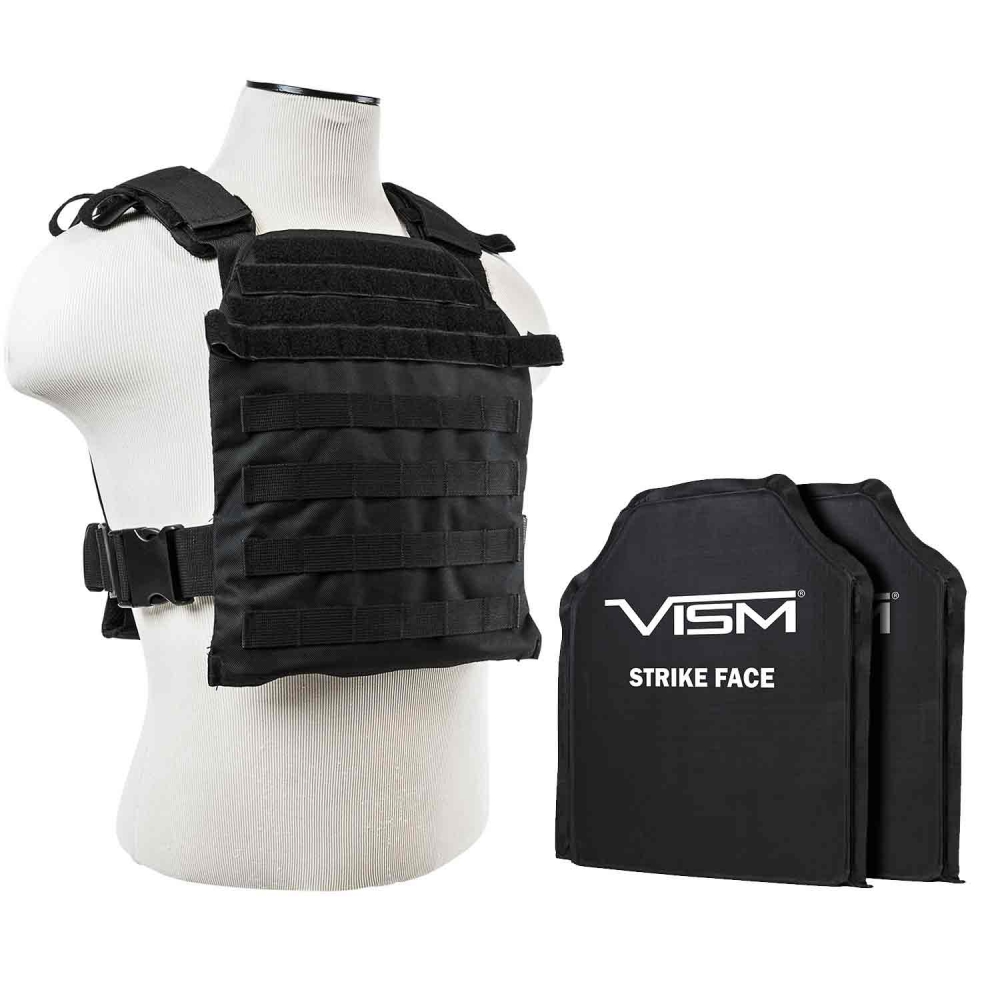 BSCVPCF2995B-A 10 x 12 in. VISM Fast Plate Carrier with Level IIIA Shooter Fits Cut 2X Soft Ballistic Panels, Black