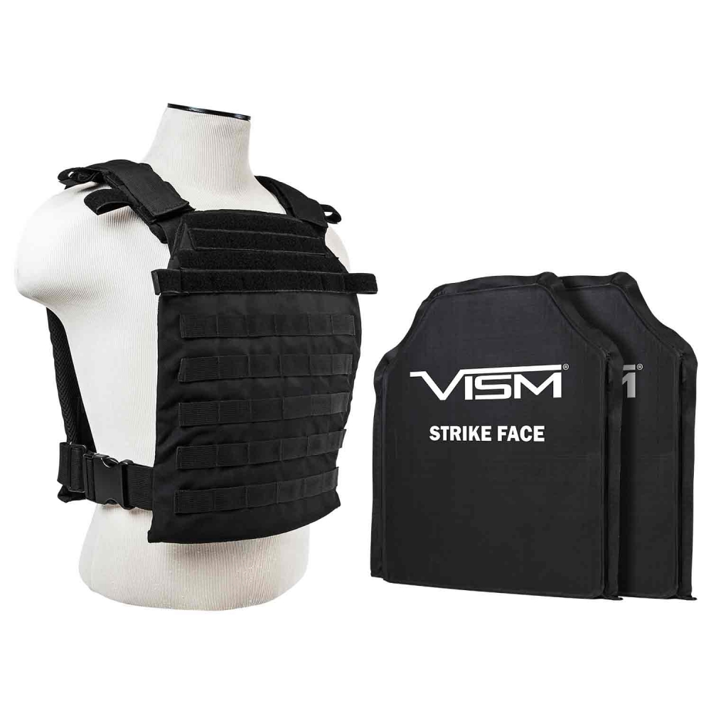 BSLCVPCFL2995T-A 11 in. x 14 ft.VISM Larger Fast Plate Carrier with Level IIIA Shooter Fits Cut 2X Soft Ballistic Panels, Tan