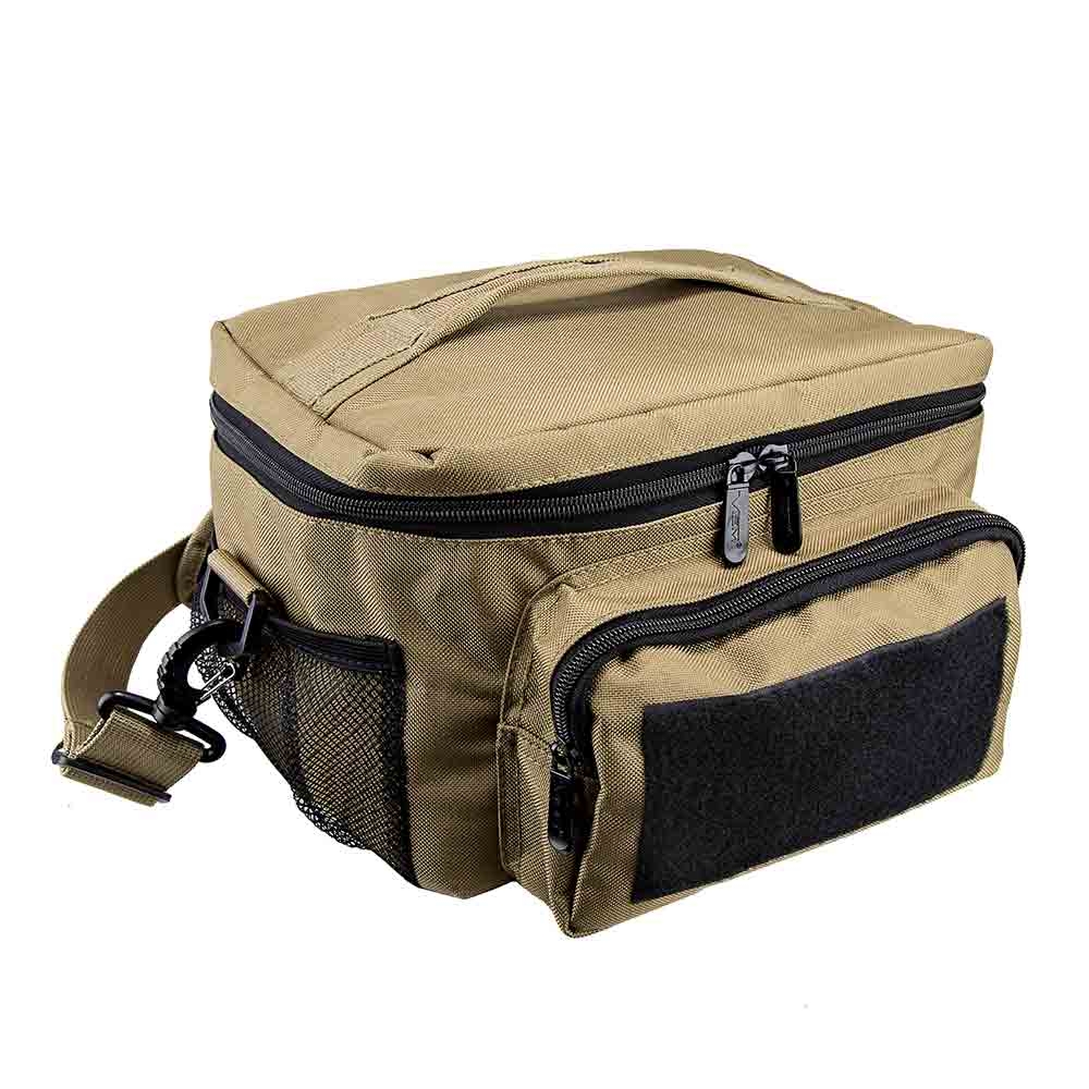 Vism Insulated Cooler Lunch Bag with Molle & Pal Webbing, Tan - Small