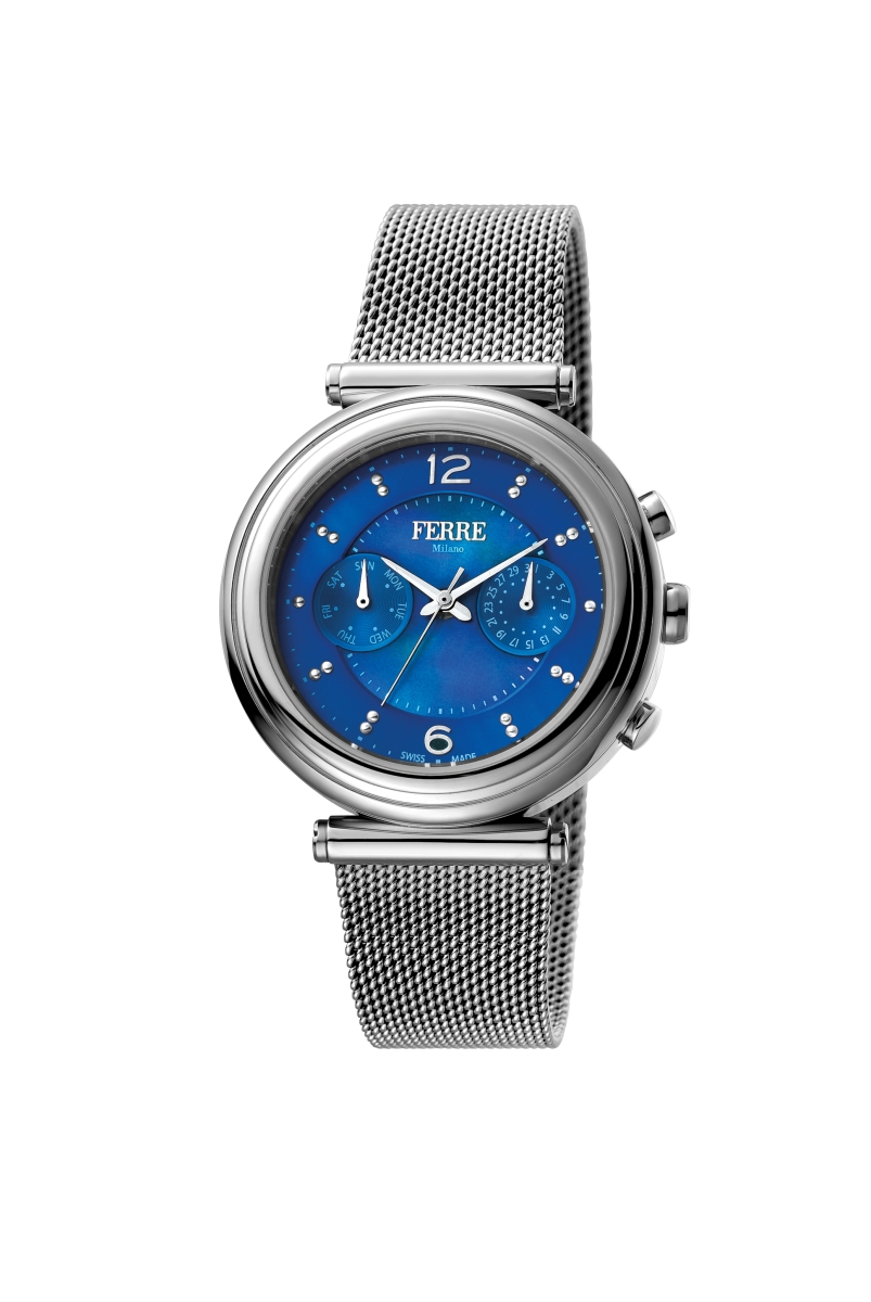 Womens Swiss Made Quartz Silver Bracelet Watch with Dark Blue Dial -  Nimiedad, NI3646345