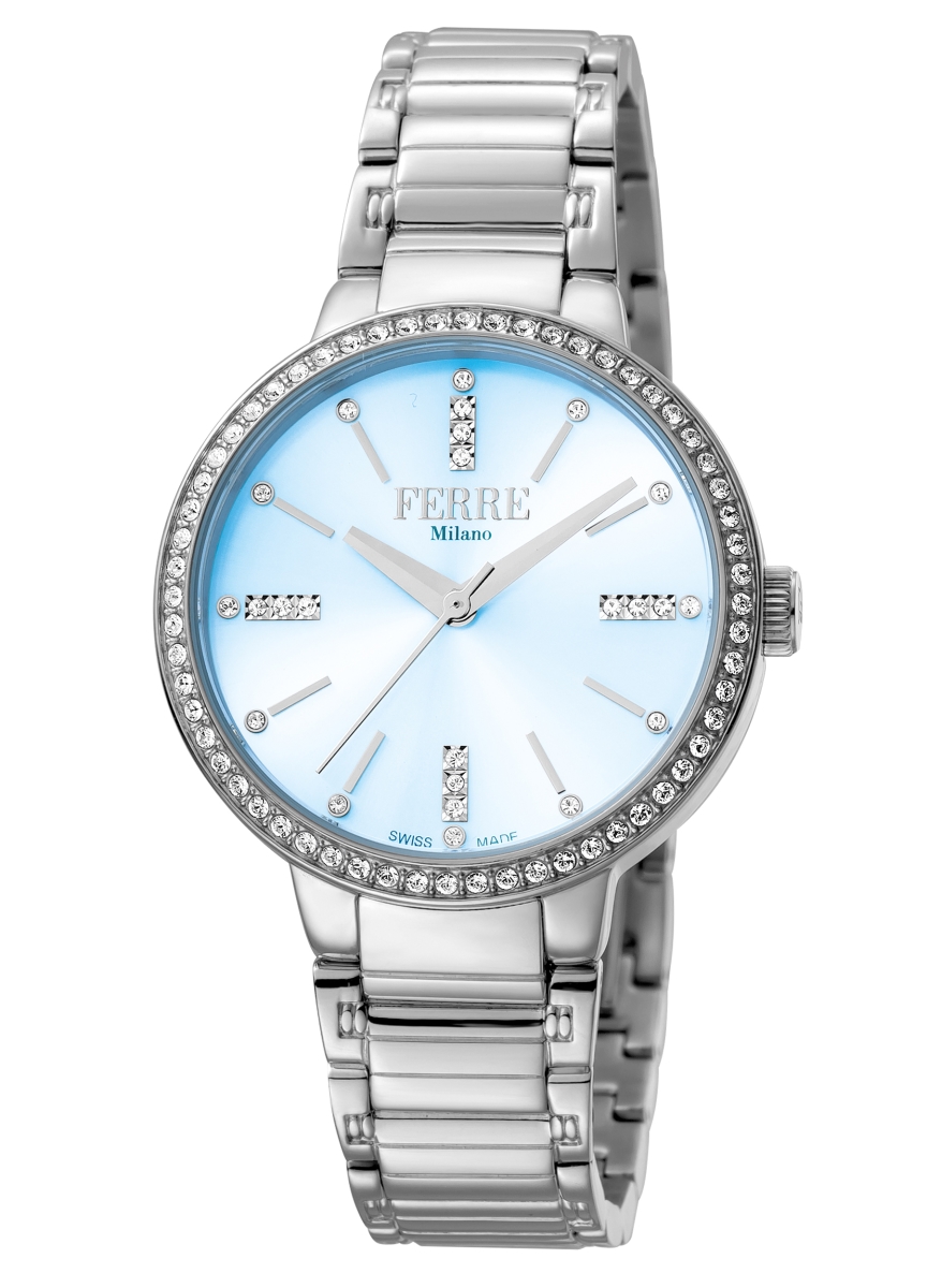 Womens Swiss Made Quartz Silver Bracelet Watch with Blue Dial -  Ferre Milano, FE378438