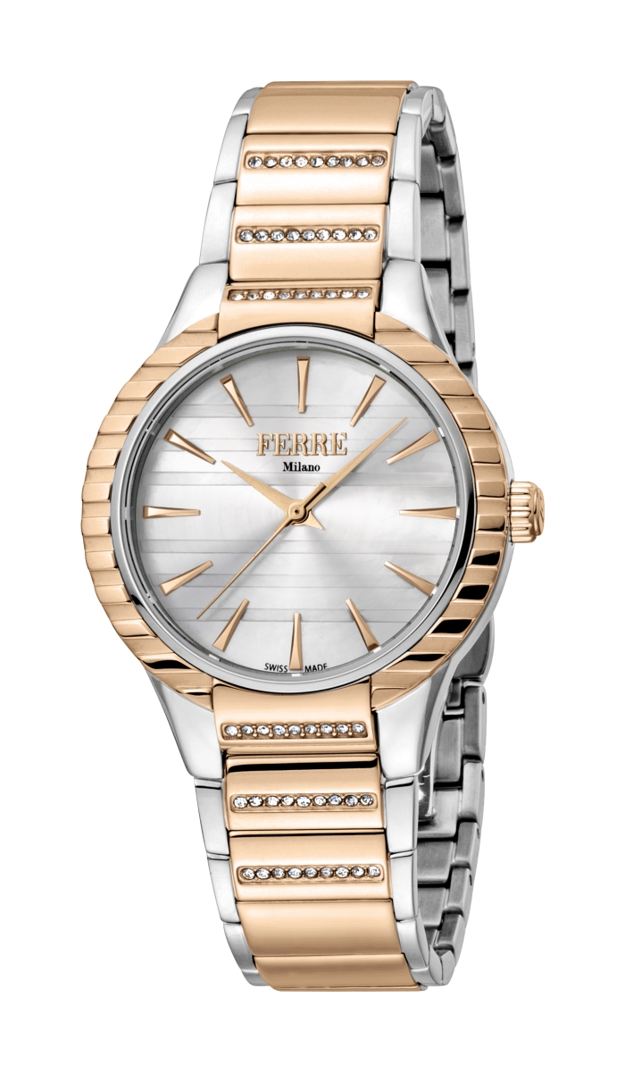 Picture of Ferre Milano FM1L114M0101 Womens Diamonds Two-Tone IP Stainless Steel Watch