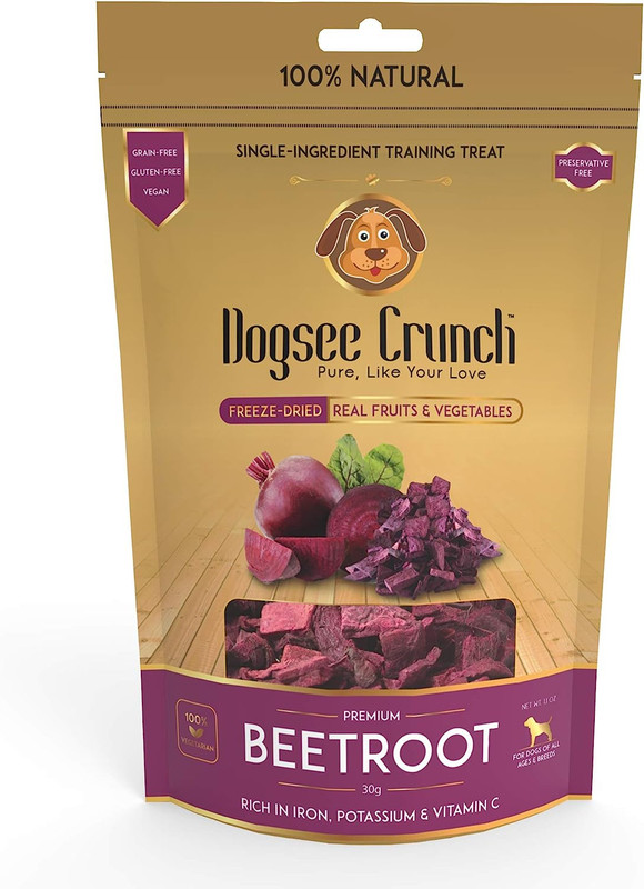 Picture of Dogsee S3-7T2D-IL4M-FBA 10 g Crunch Natural Beetroot & Grain Free Dog Treats