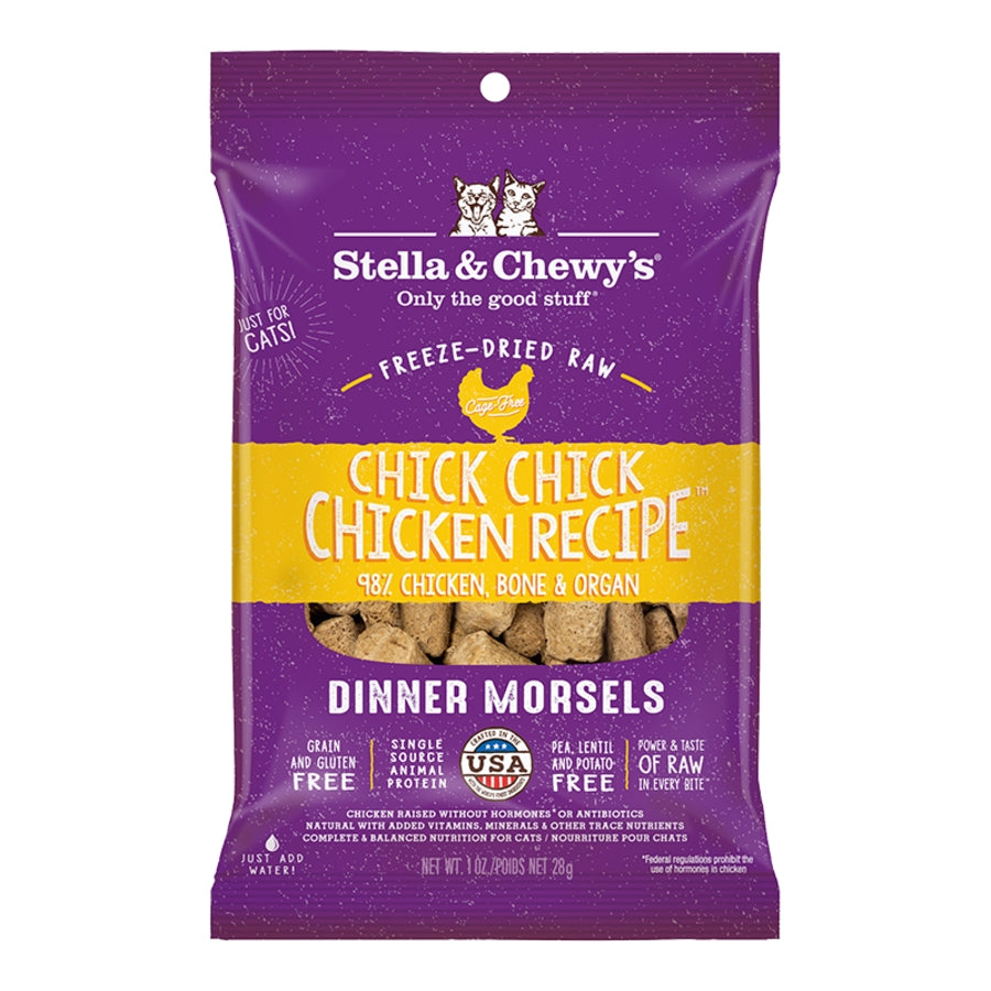 10810027374421 1.0 oz Freeze-Dried Chick Chicken Recipe Dinner Morsels Cat Food - Case of 8