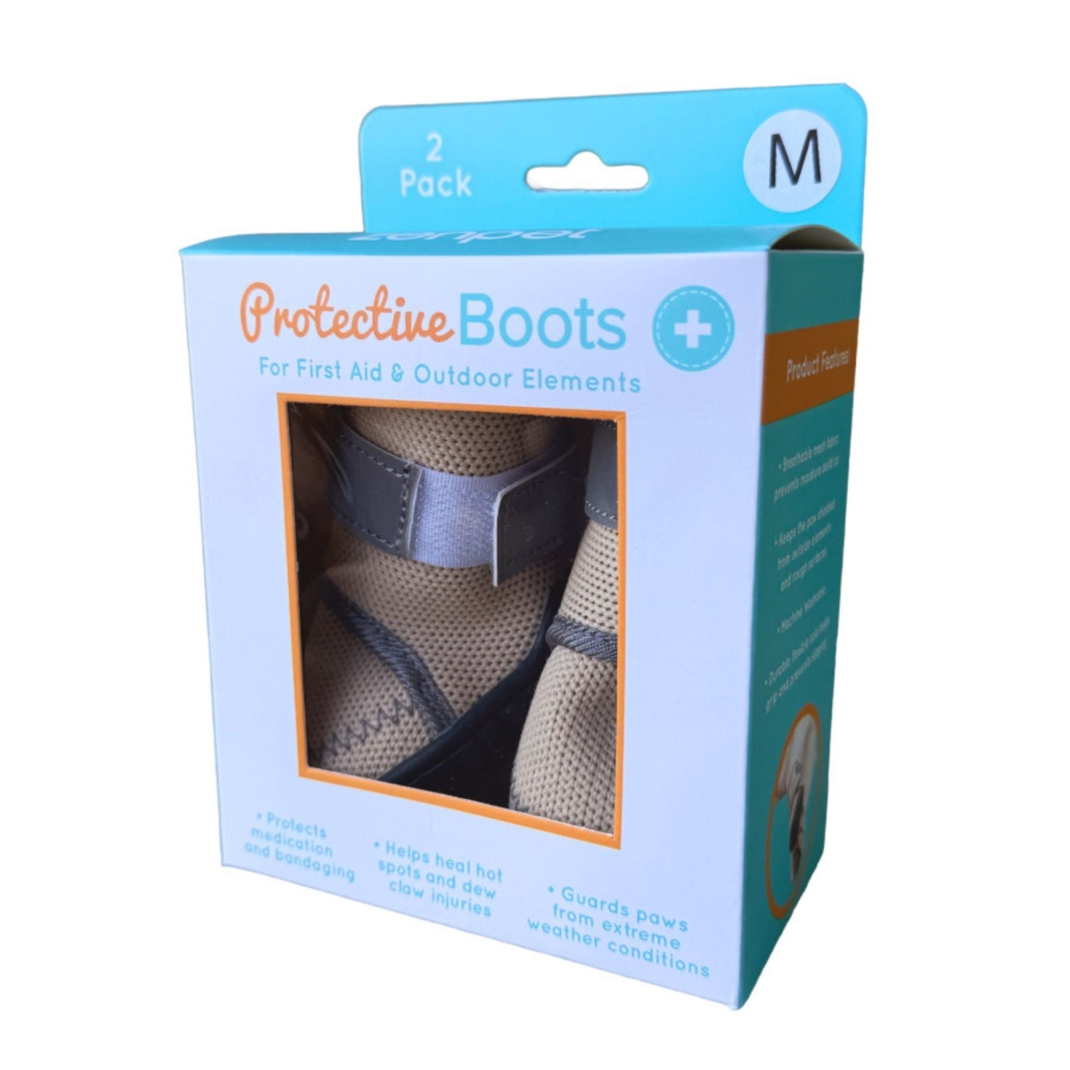 619567873844 Protective Dog Boots - Medium - Pack of 2