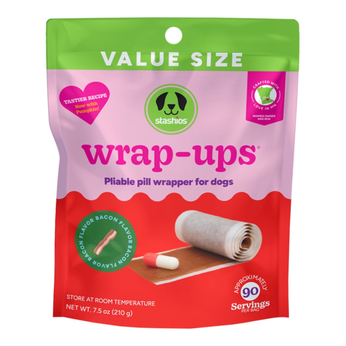 850060573217 Value Size Wrap-Ups Pliable Pill Wrapper for Dog & Cat - Bacon