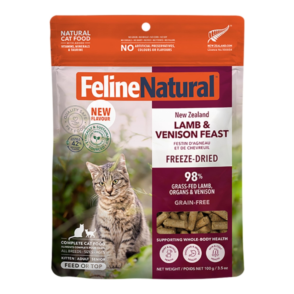 9421036372458 3.5 oz Freeze-Dried Grain Free   Zealand Lamb & Venison Feast Cat Food