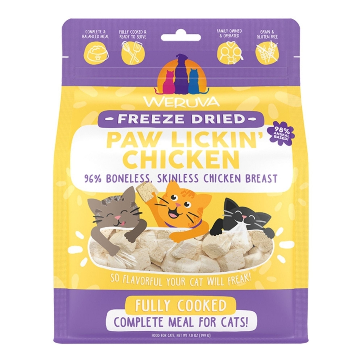 810028242869 7 oz Freeze-Dried Paw Licking Chicken Cat Food - Case of 12