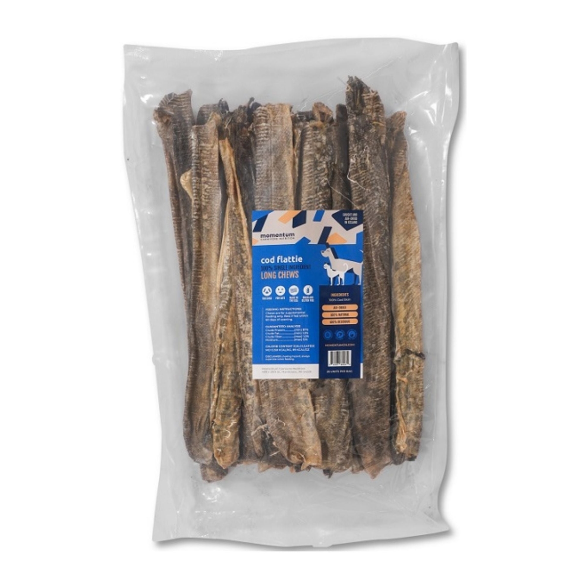 850067869030 Nutrition Long Cod Flattie Bulk Chew Dog Treat - 25 Count
