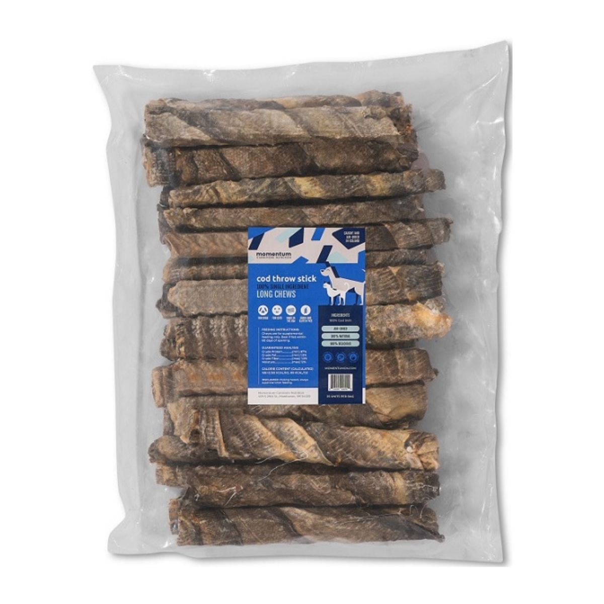853009006999 Nutrition Long Cod Throw Bulk Chew Dog Treat - 25 Count