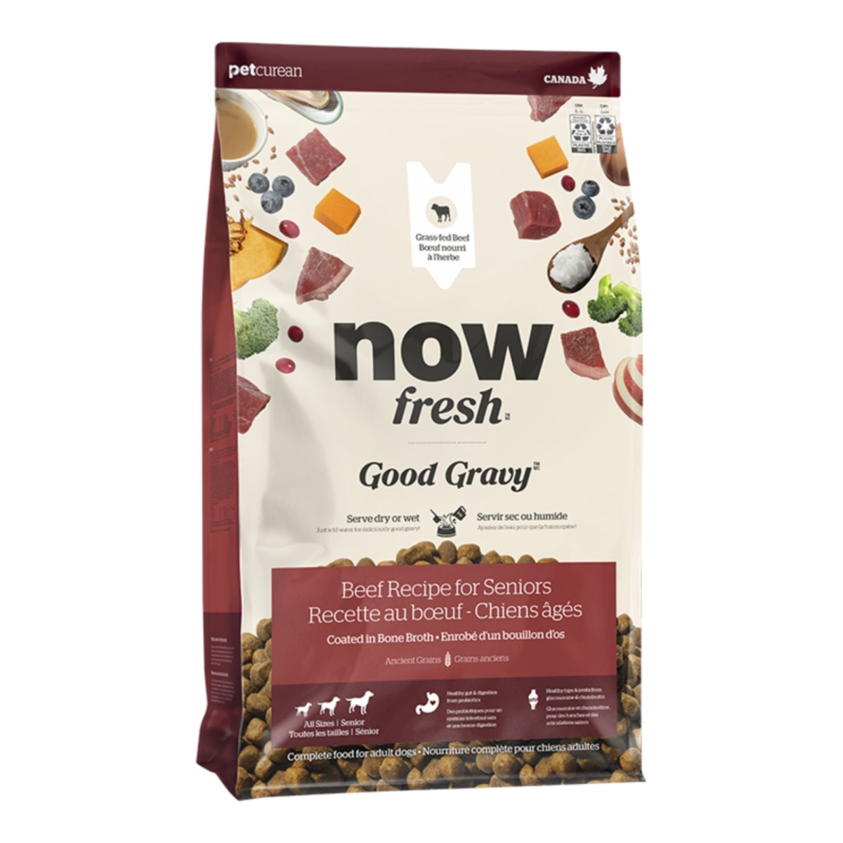 815260007719 22 lbs Now Fresh Good Gravy Senior Beef Recipe with Ancient Grains Dry Dog Food