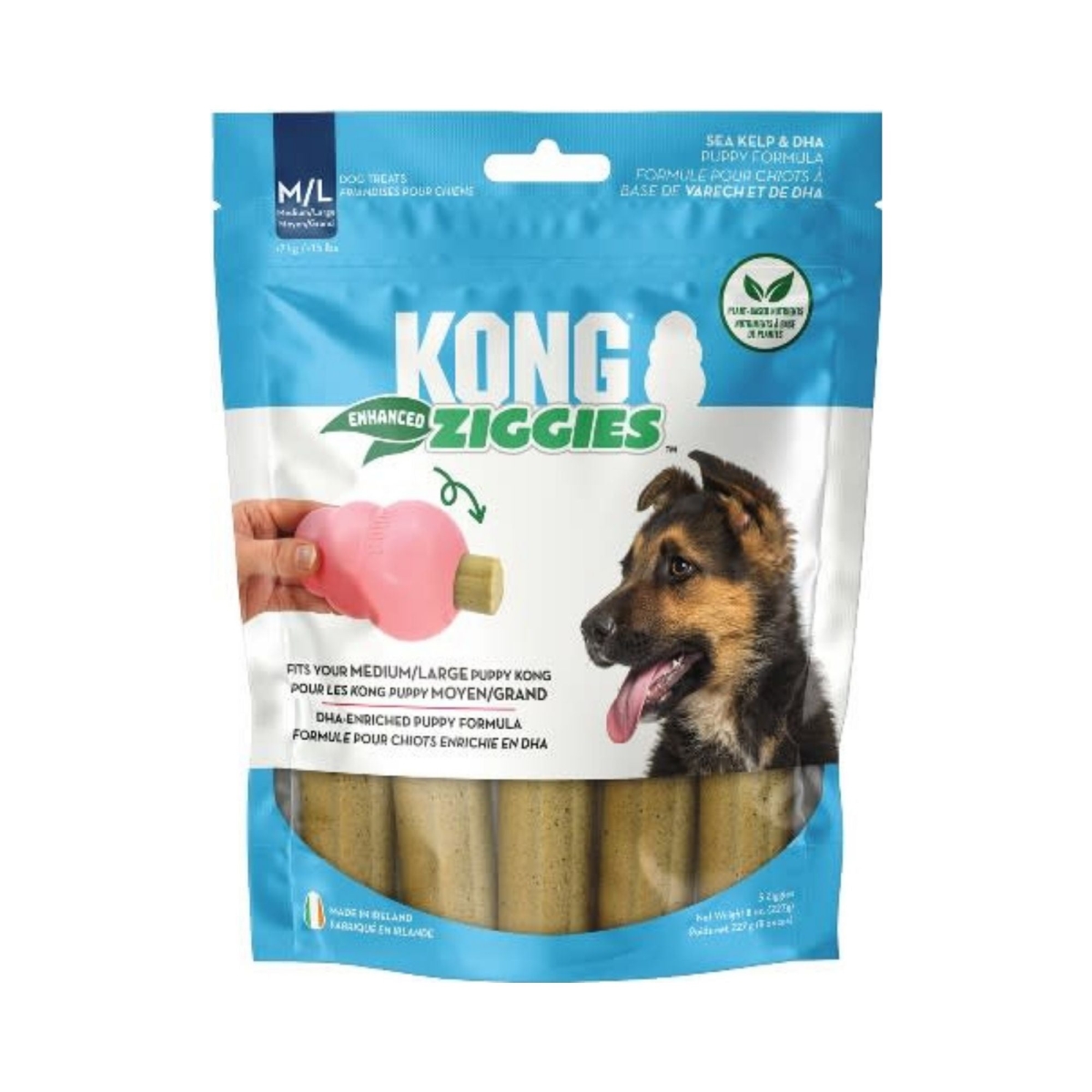 35585361888 Ziggies Enhanced Plant-Based Puppy Treats, Medium & Large, 8 oz