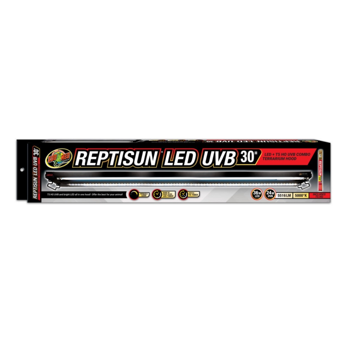 Zoo Med 97612321036 LED UVB Combo Terrarium Hood, 30 in.