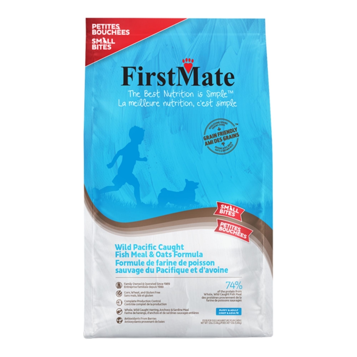 72318101199 12 lbs Grain-Friendly Wild Pacific Caught Dog Small Bites, Fish & Oats