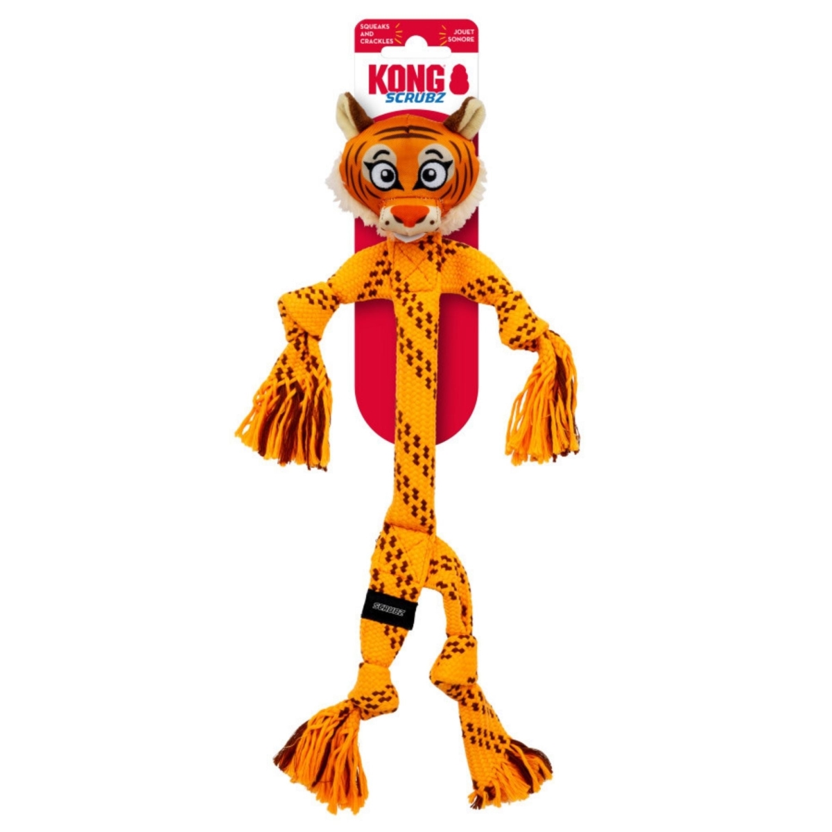 35585492179 Scrubz Safari Tiger Dog Toy, Medium