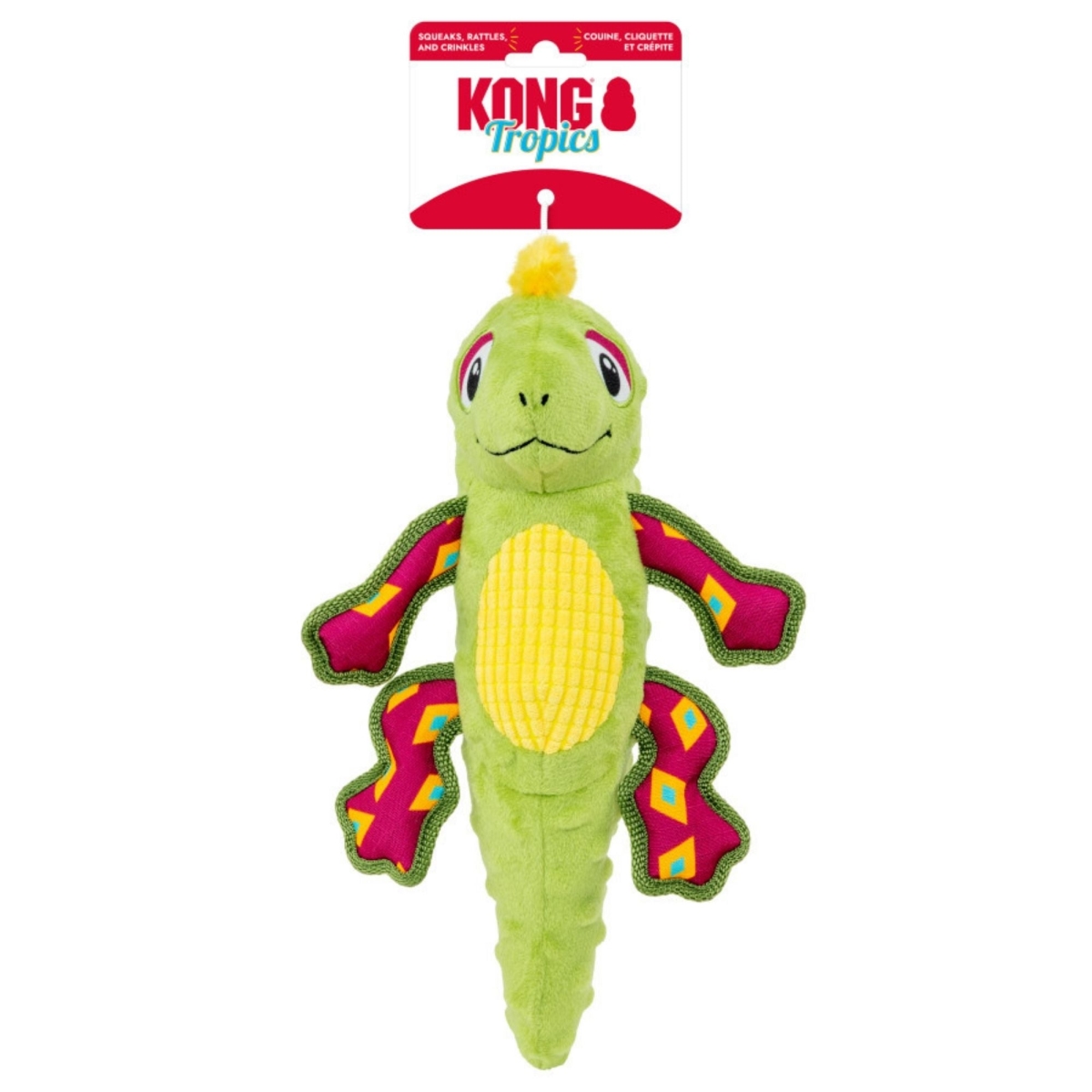 35585533384 Tropics Rattlez Iguana Dog Toy, Medium & Large
