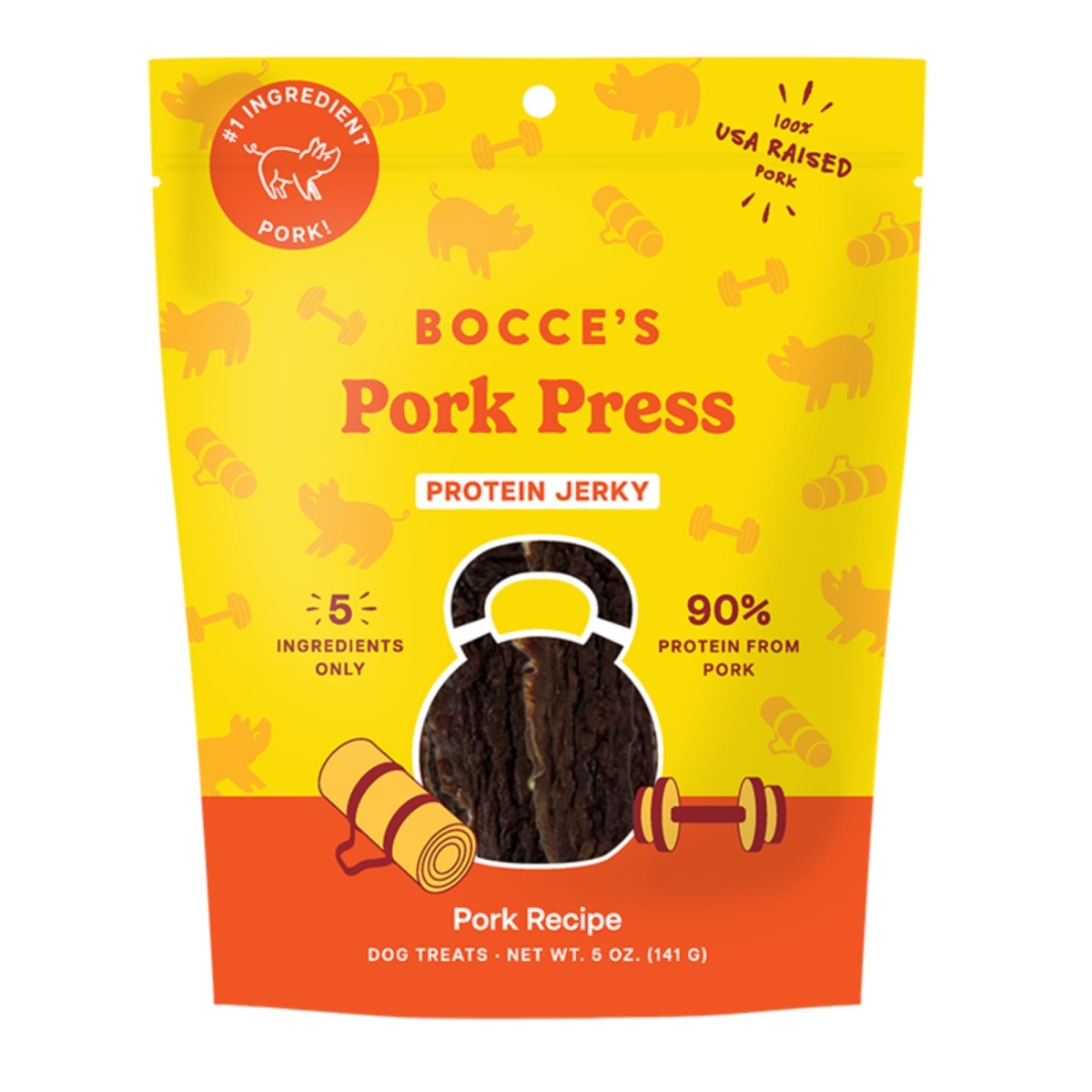 810140532039 5 oz Protein Cuts Grain Free Dog Jerky, Pork Press