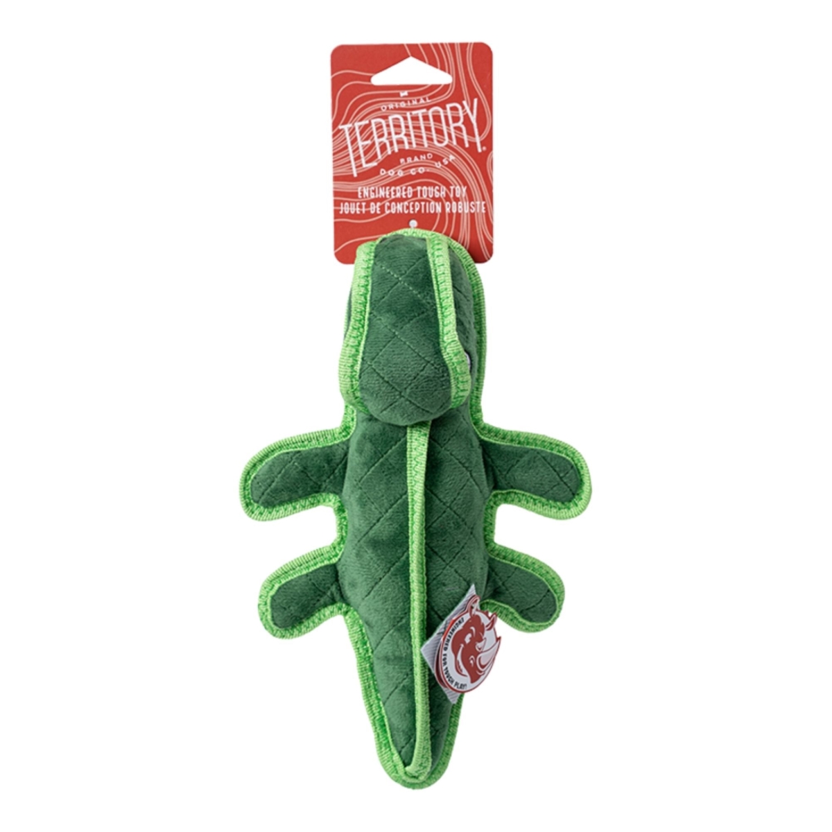 22266184034 10 in. Durable Plush Gator Dog Toy
