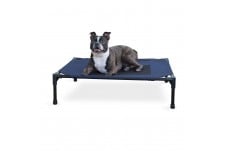 655199216116 25 x 32 x 7 in. Elevated Pet Bed, Navy & Blue - Medium