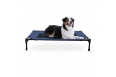655199216215 30 x 42 x 7 in. Elevated Pet Bed, Navy & Blue - Large