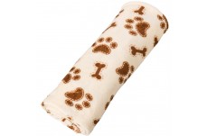 Picture of Ethical Pet 077234500613 30 x 38 in. Snuggler Bones-Paws Print Blanket, Cream