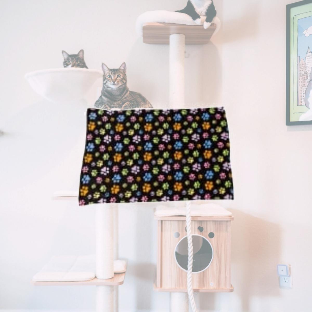 Picture of Ethical Pet 077234500644 40 x 58 in. Snuggler Rainbow Pawprnt Blanket, Black