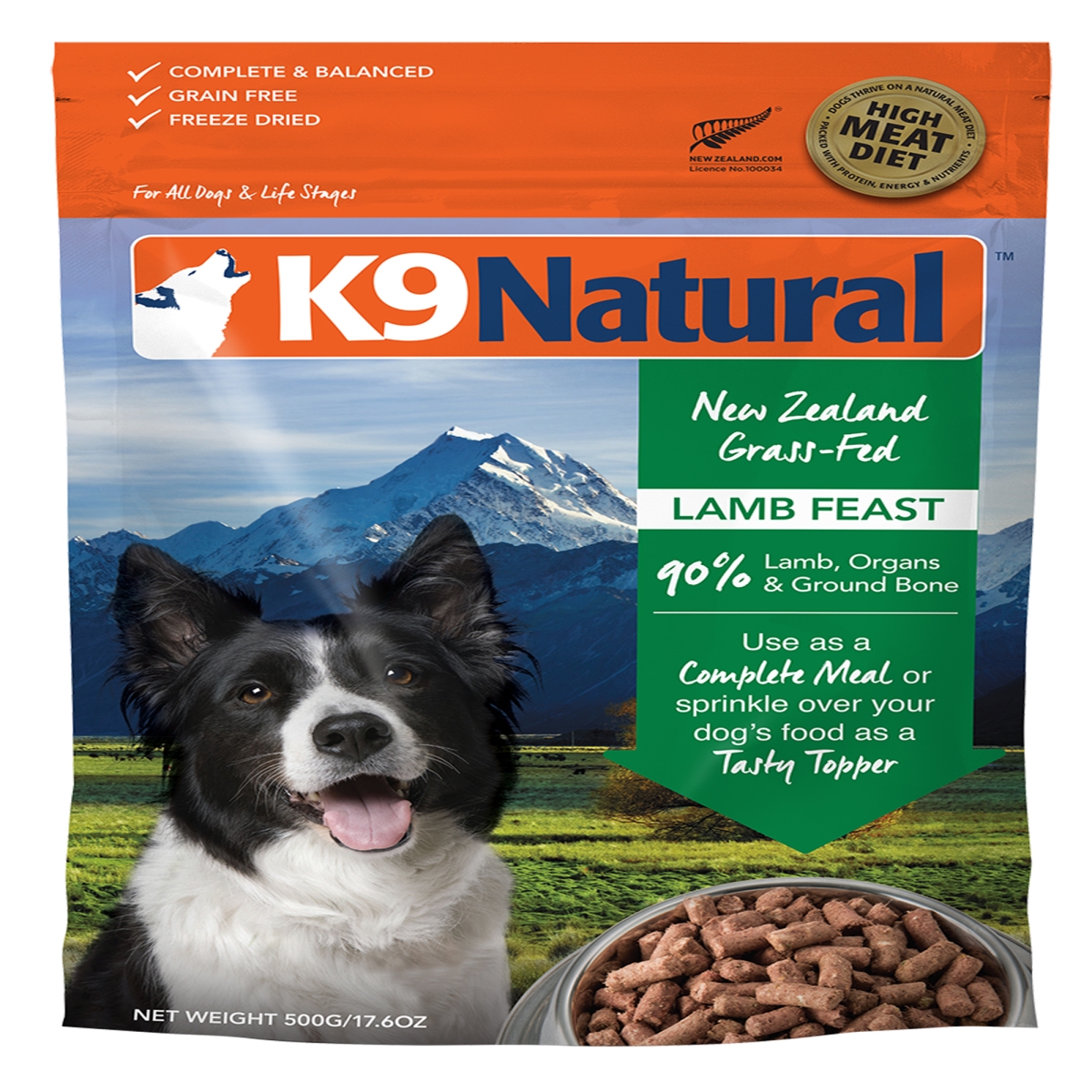 Picture of K9 Natural 9421900779130 8 lbs Freeze Dried Lamb Feast for Dogs