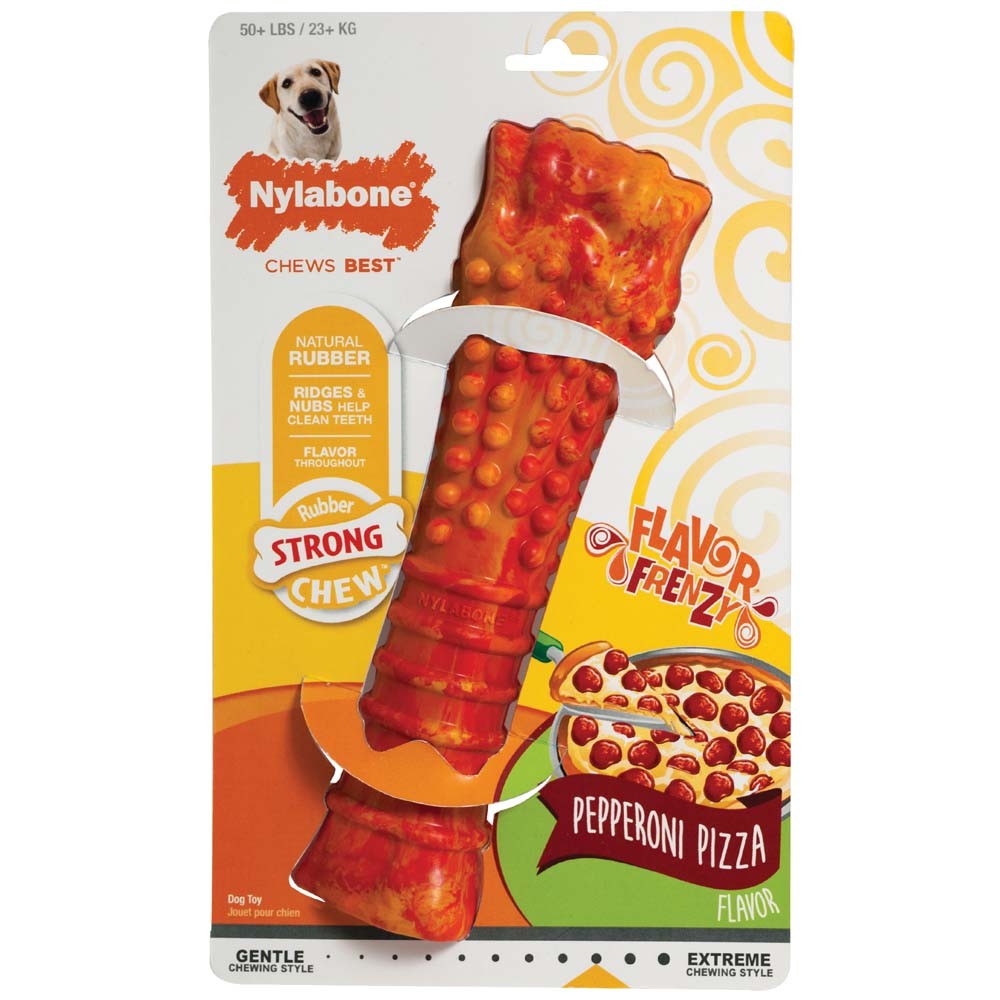 Picture of Nylabone 018214833222 Flavor Frenzy Pepperoni Pizza Souper Dog Toys Chews