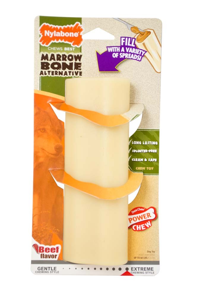 Picture of Nylabone 018214836766 Dura Chew Animal Part Alternative Marrow Beef Flavor Dog Toy, Large