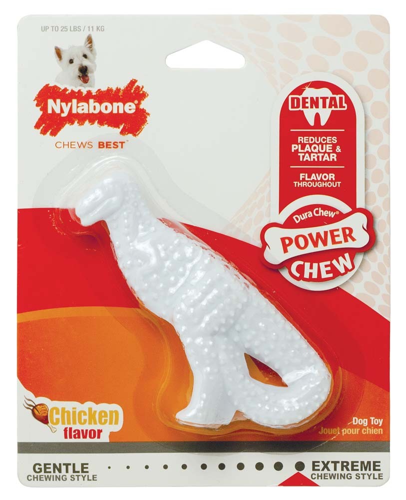 Picture of Nylabone 018214837060 Dura Chew Dental Dino Chicken Flavor Dog Toy, Regular