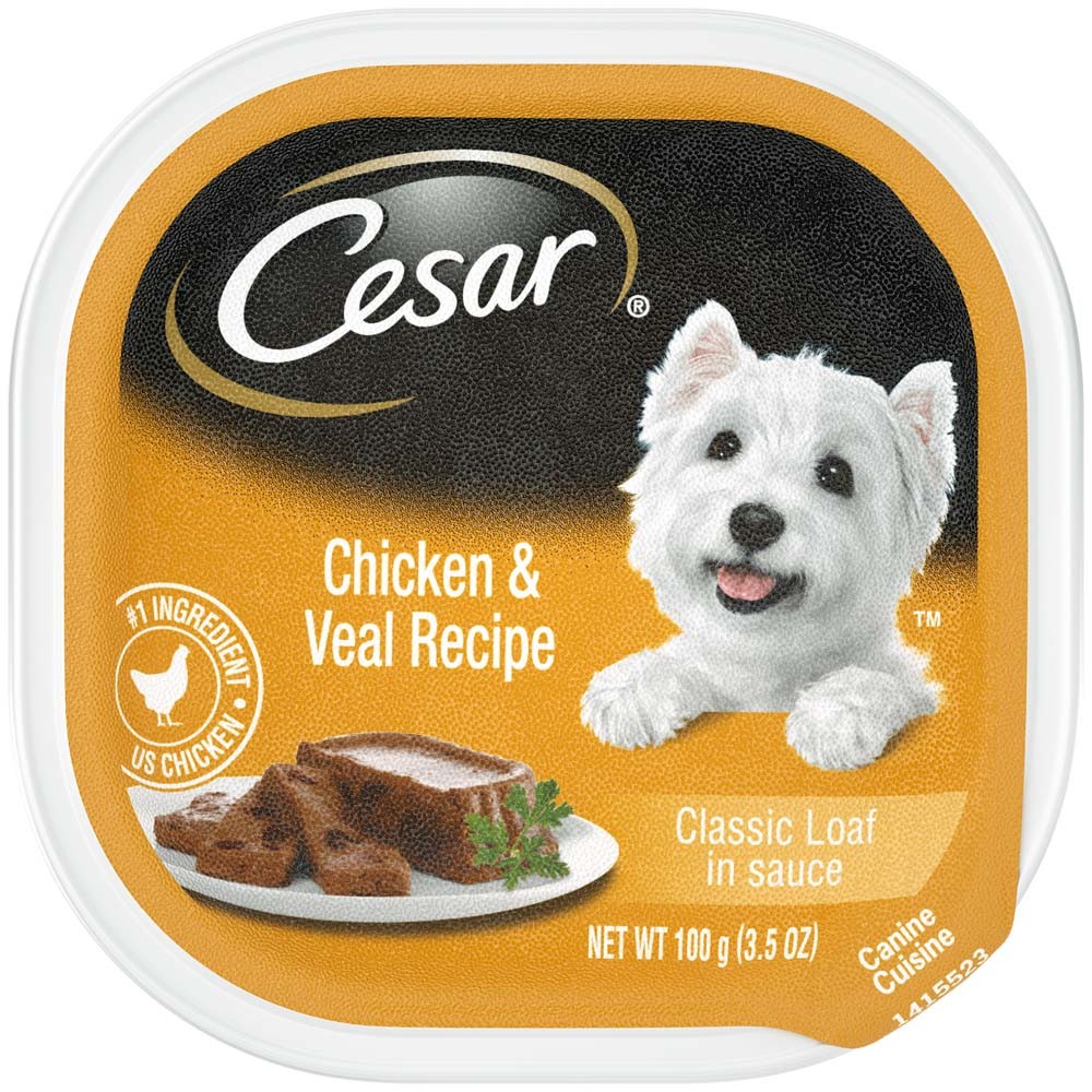 Picture of Mars Pet Care 023100014111 3.5 oz Cesar Classic with Chicken & Veal In Meaty Juices Wet Dog Food&#44; 24 Count