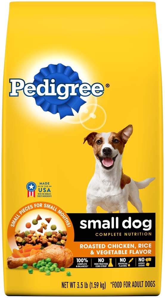 Picture of Mars Pet Care 023100103648 3.5 lbs Pedigree Roasted Chicken&#44; Rice & Vegetable Small Dog Dry Food