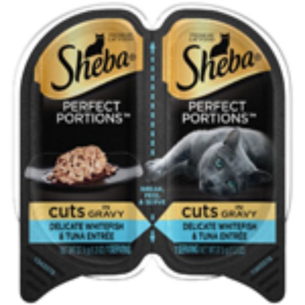 Mars Petcare 023100114200 2.6 oz Sheba Perfect Portions Cuts Whitefish & Tuna Grain Free Cat Food - Pack of 24 -  Mars Pet Care