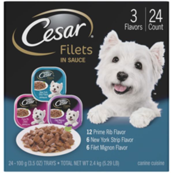 Picture of Mars Pet Care 23100121765 3.5 oz Cesar Gourmet Filets Multi-Pack - Pack of 24