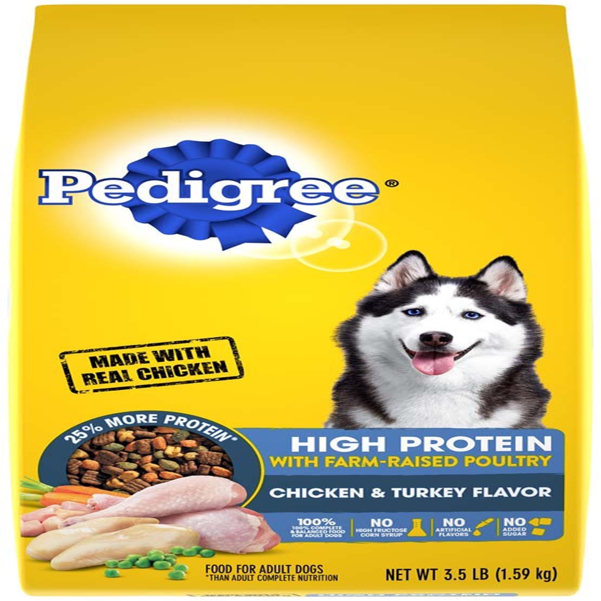 Picture of Mars Pet Care 023100128610 3.5 lbs Pedigree High Protein Adult Chicken & Turkey Dry Dog Food
