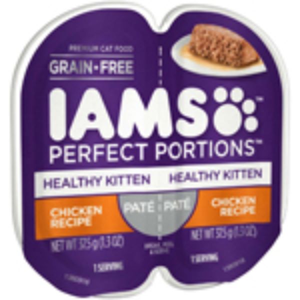 Picture of Mars Pet Care 19014802333 2.6 oz Iams Perfect Portions Pate Healthy Kitten Chicken Recipe Wet Cat Food Tray