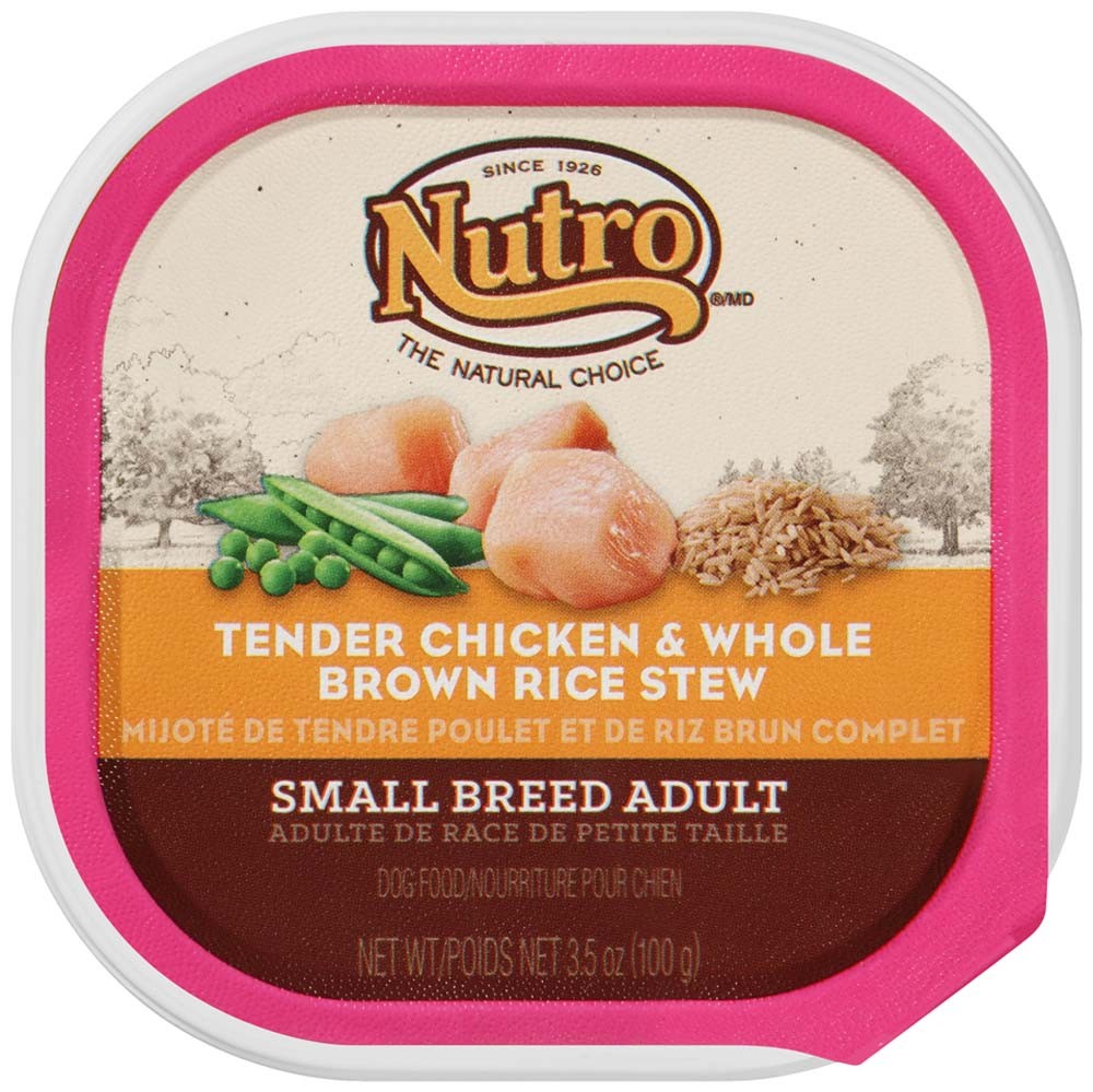 079105117814 3.5 oz Tender Chicken & Whole Brown Rice Stew Can Small Breed Dog Food, Case of 24 -  Nutro