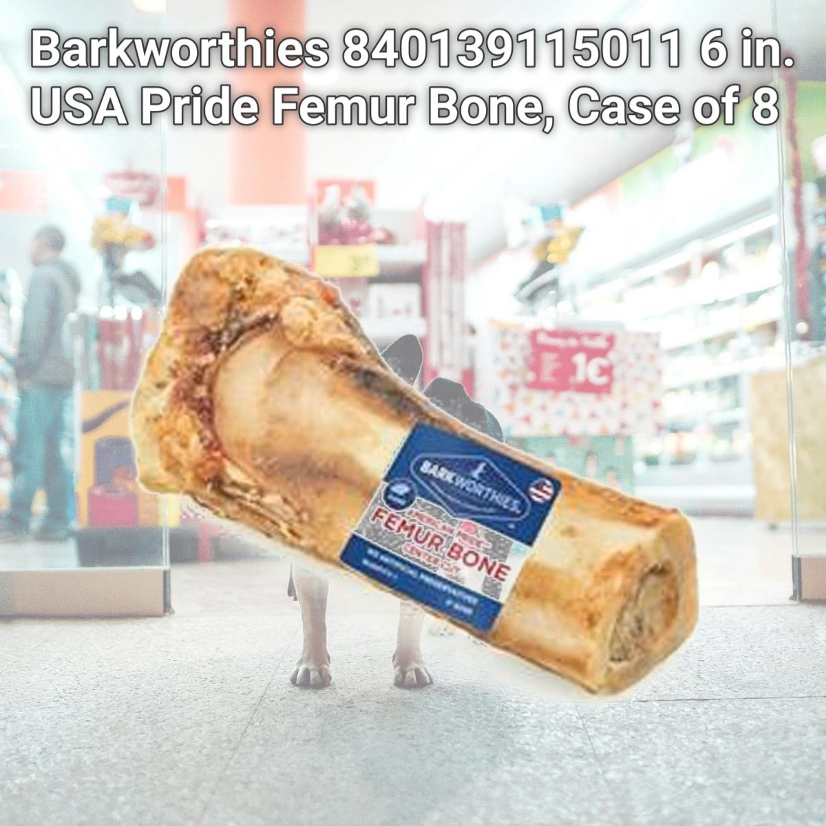 Picture of Barkworthies 840139115011 6 in. USA Pride Femur Bone, Case of 8