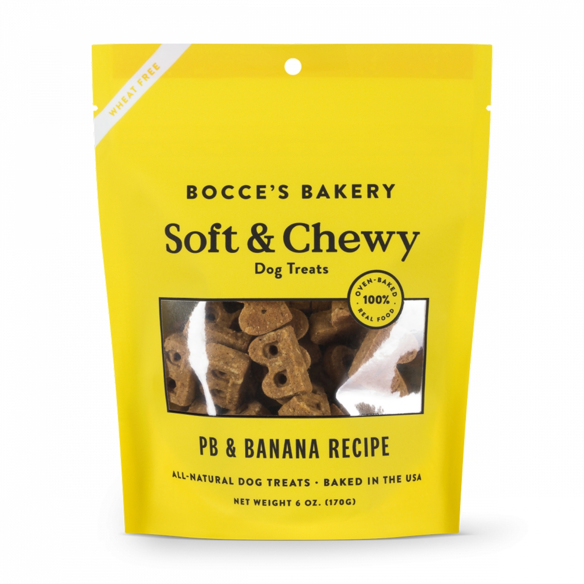 Picture of Bocces Bakery 857155007459 6 oz Dog Soft & Chewy Peanut Butter Banana Recipe