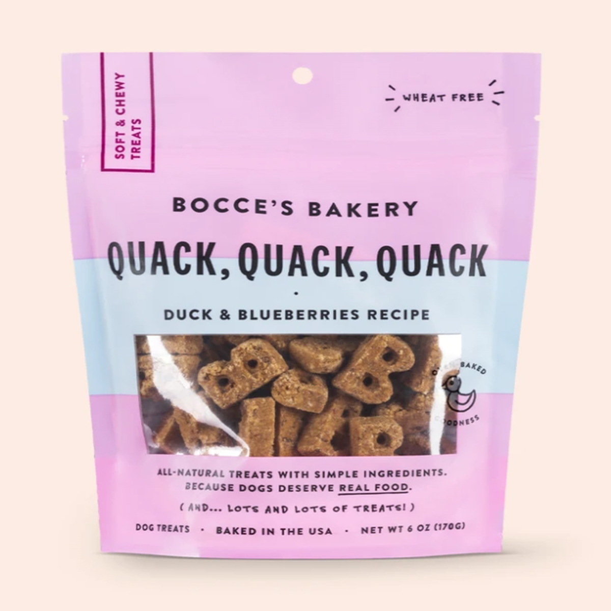 Picture of Bocces Bakery 857155007596 6 oz Dog Soft & Chewy Quack Quack Biscuit